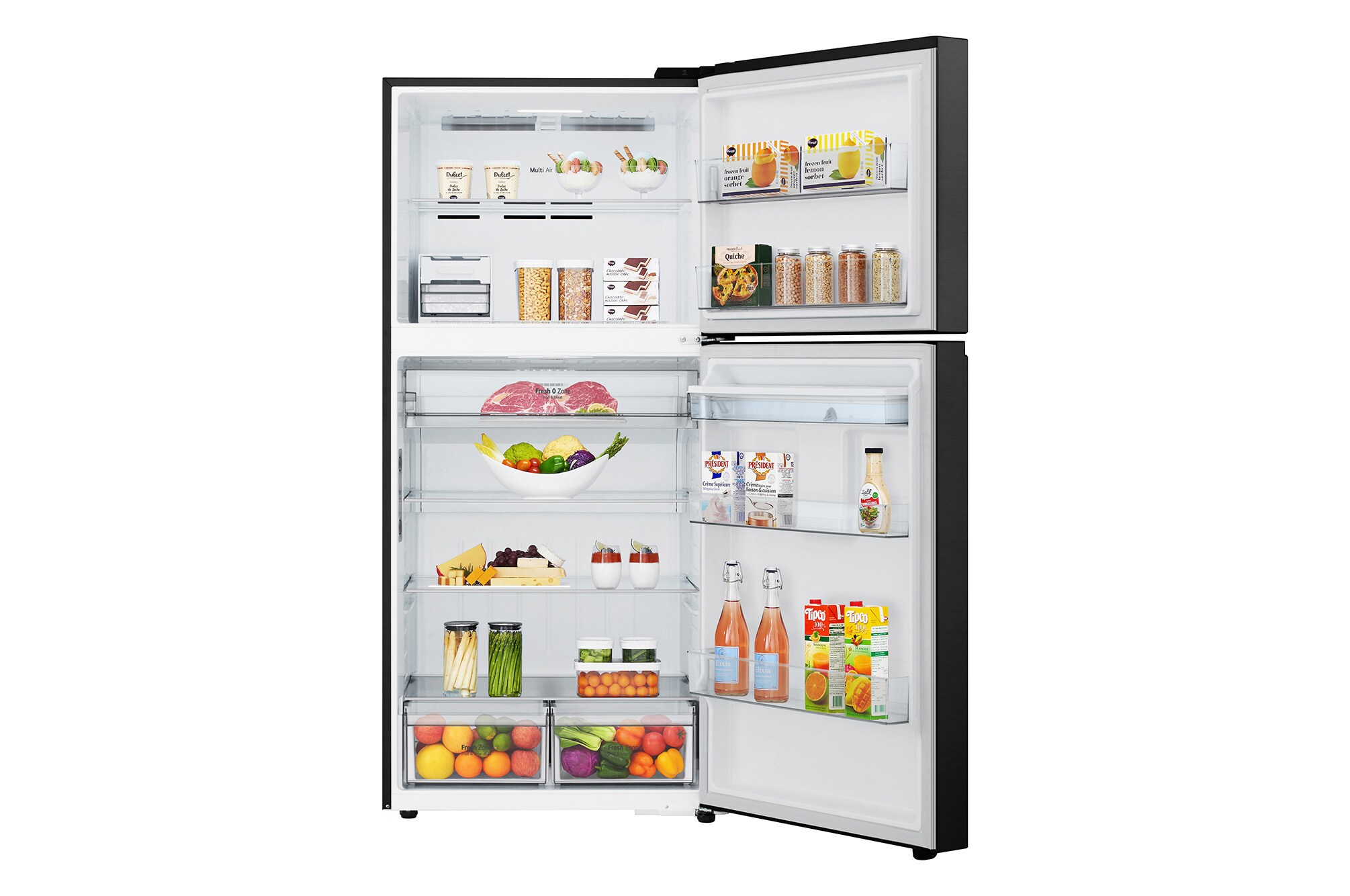 603L Top Freezer Fridge in Essence Matte Black thumbnail 2